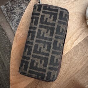 Authentic Fendi Brown and Black Zucchino Wallet